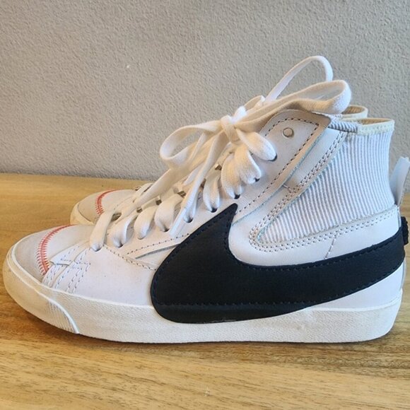 Nike Blazer Mid 77 Shoes Mens Size 10.5 White Black DD3111-100 Baseball Stitch main image 6